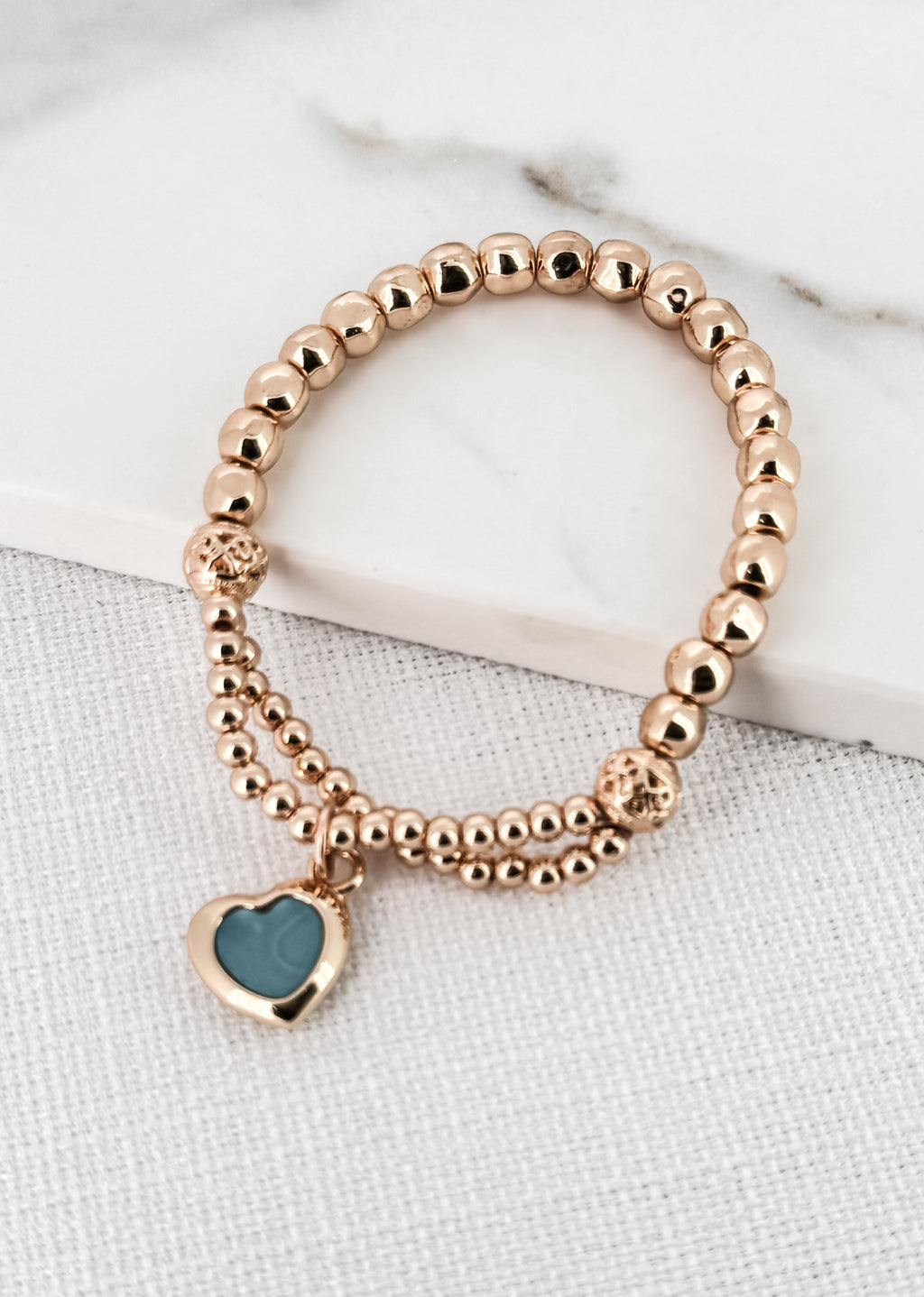 Envy Gold Beaded Heart Bracelet