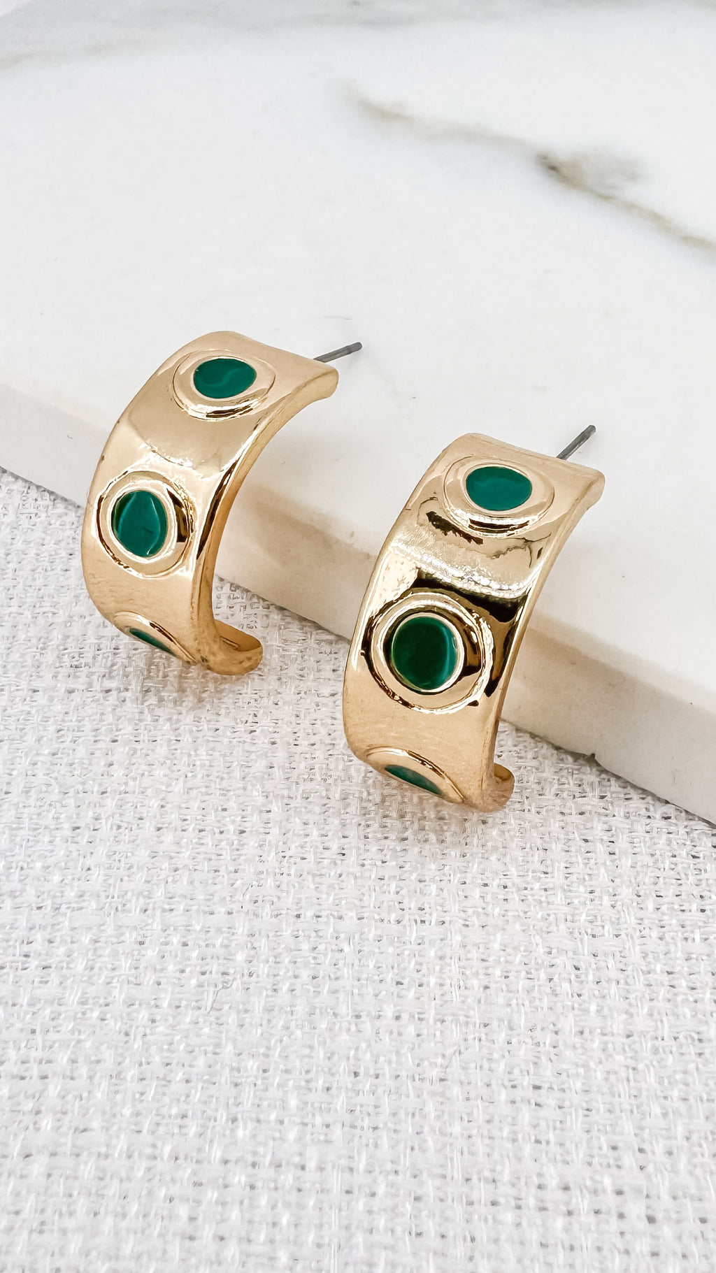 Envy Gold and Green Earrings