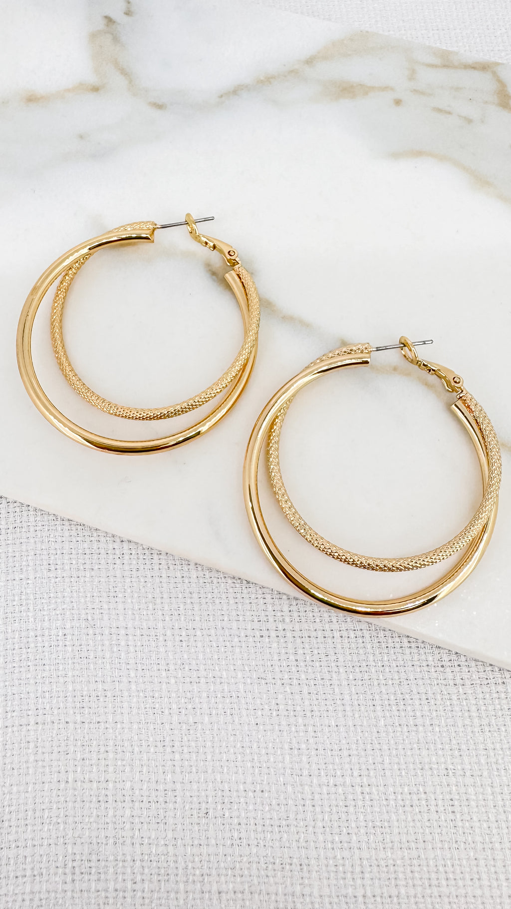 Envy Gold Large Double Hoop Earrings