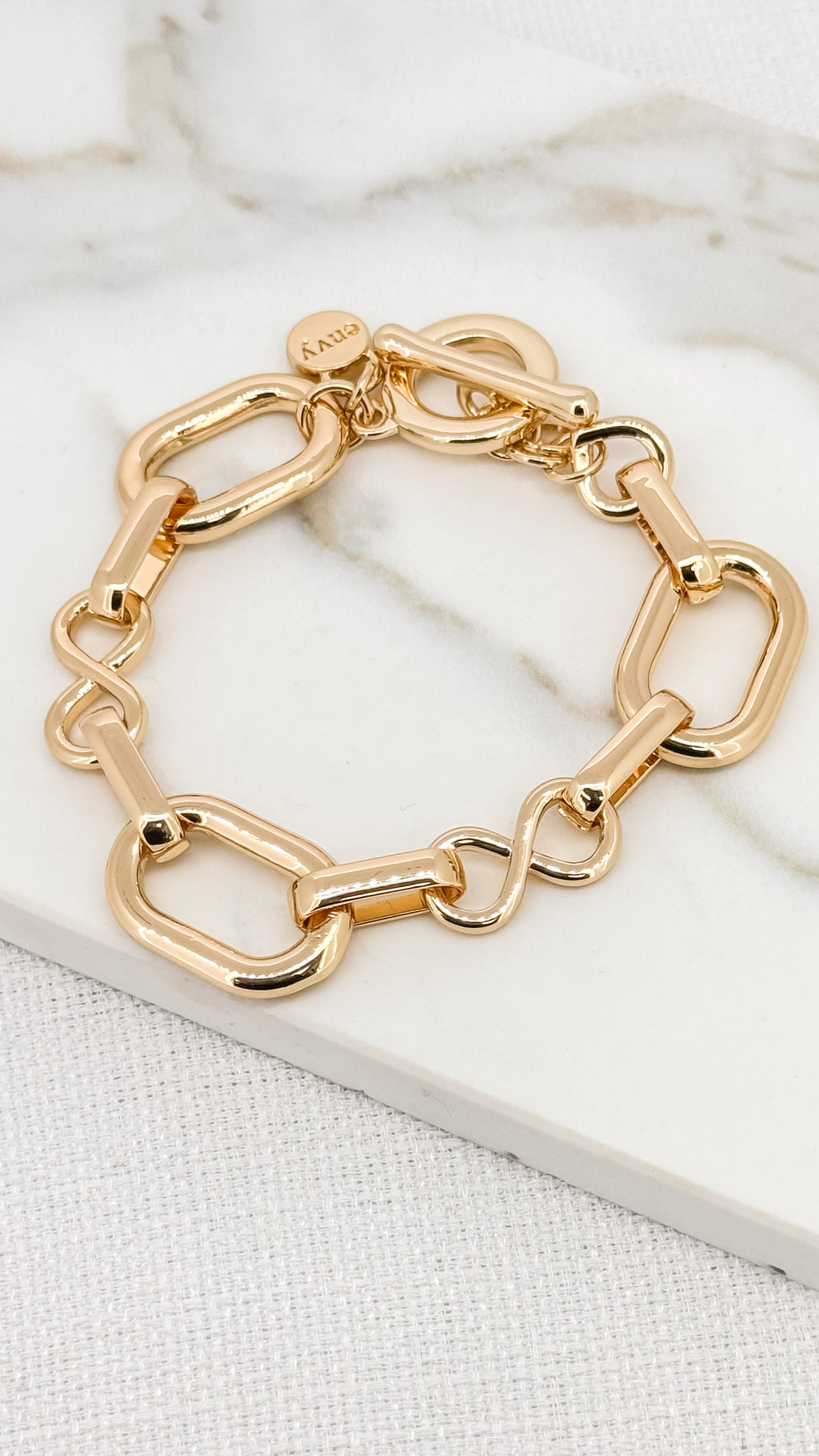 Envy Gold Chain Link T-bar Bracelet
