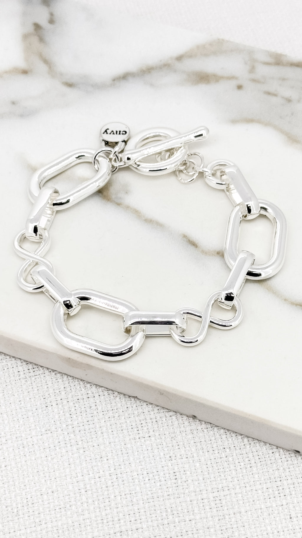 Envy Silver Chain Link T-bar Bracelet