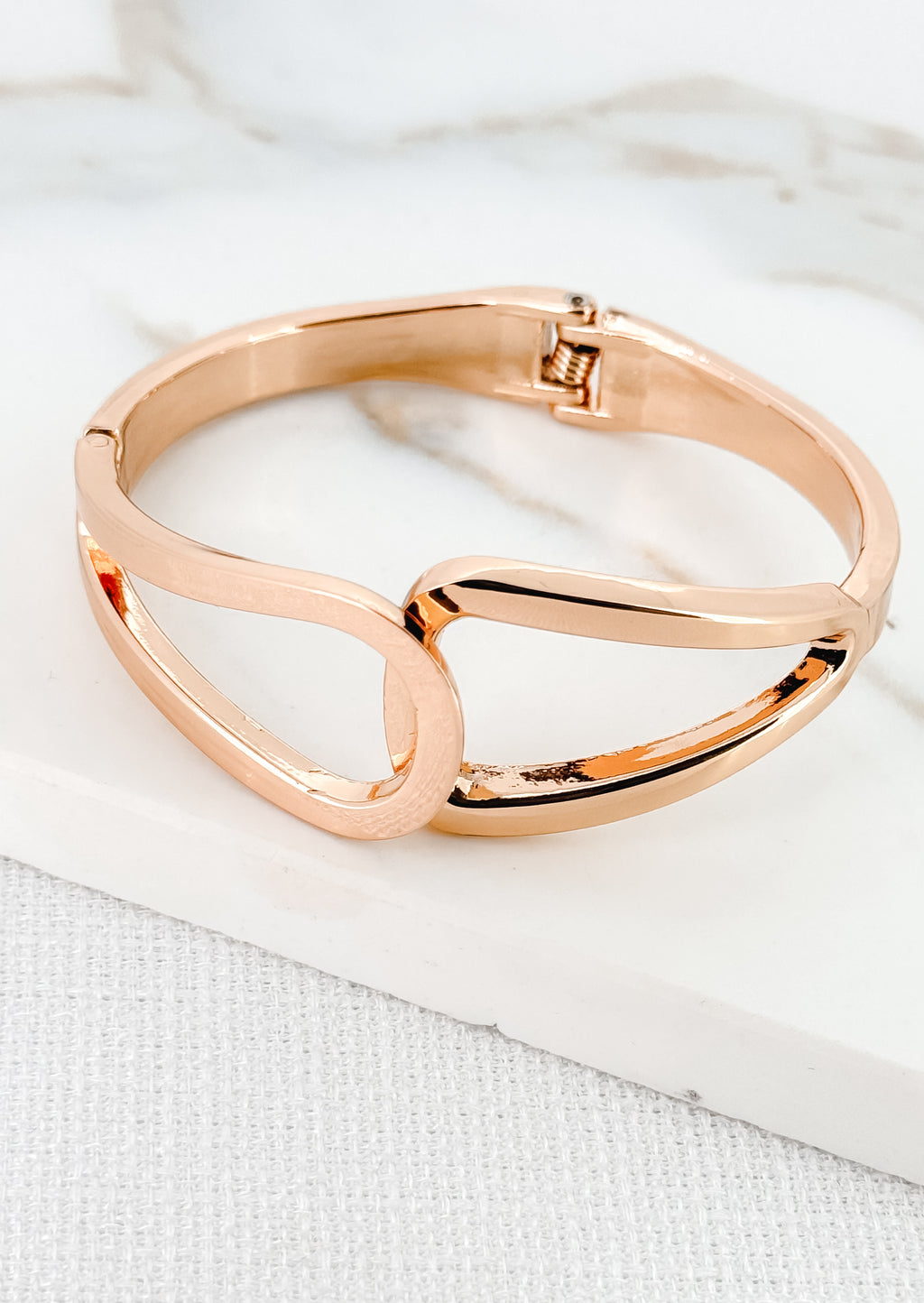 Envy Gold Double Looped Hinged Bracelet