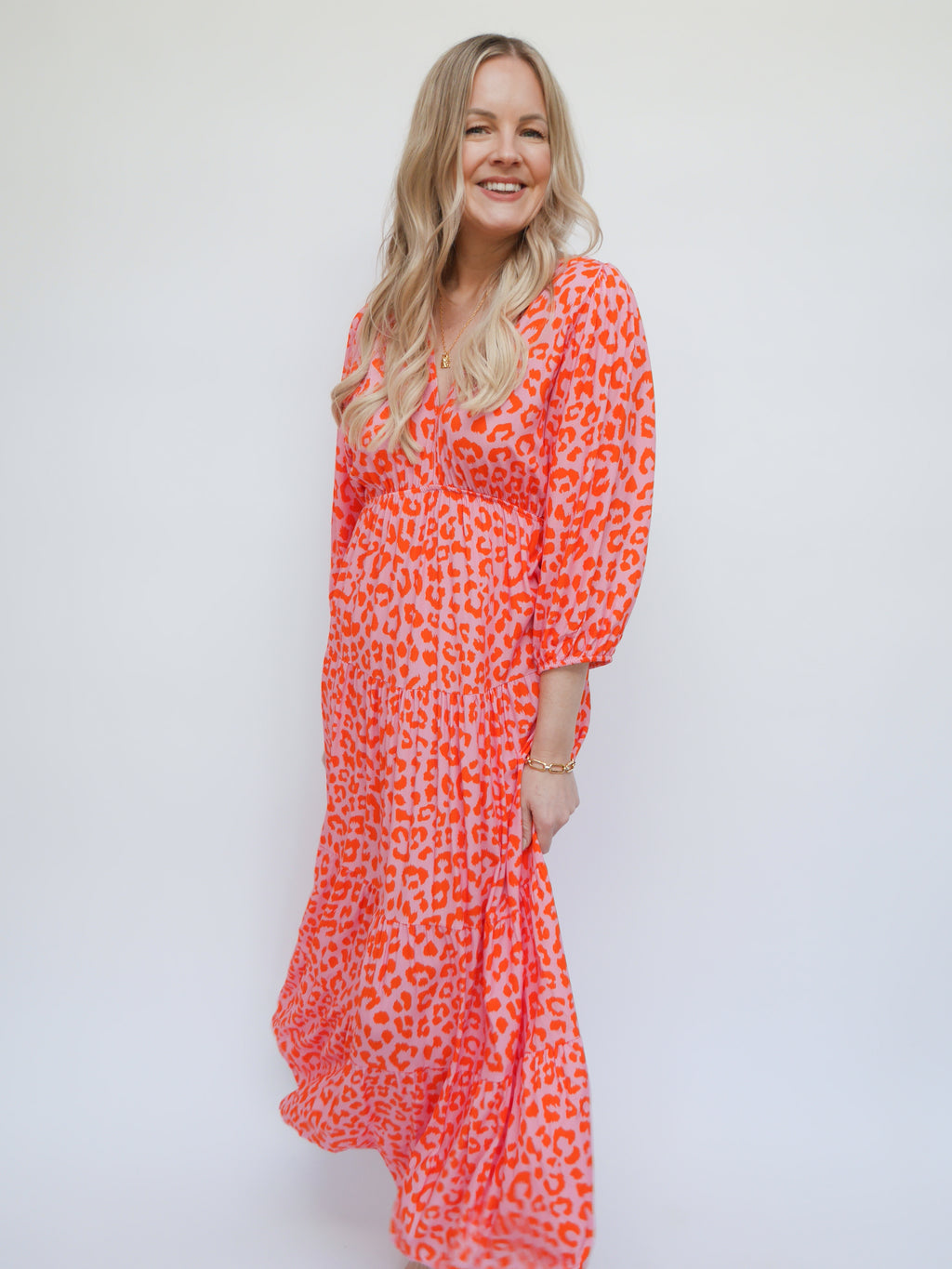 Naomi Dress Pink & Orange