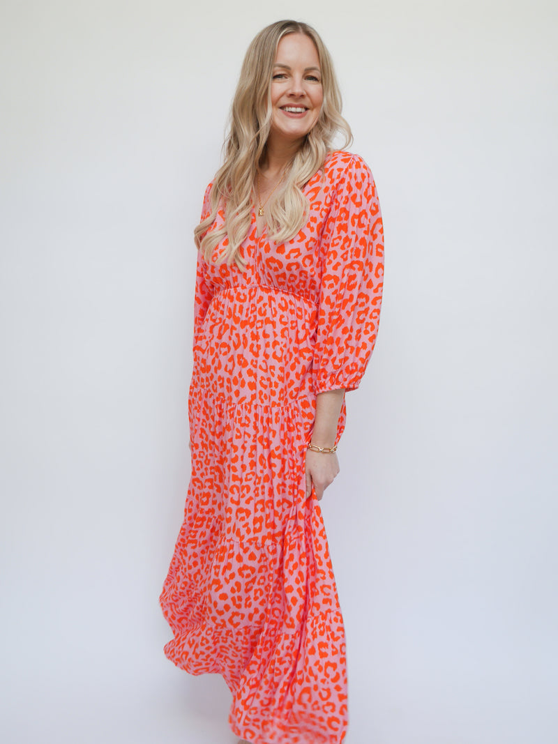 Naomi Dress Pink & Orange