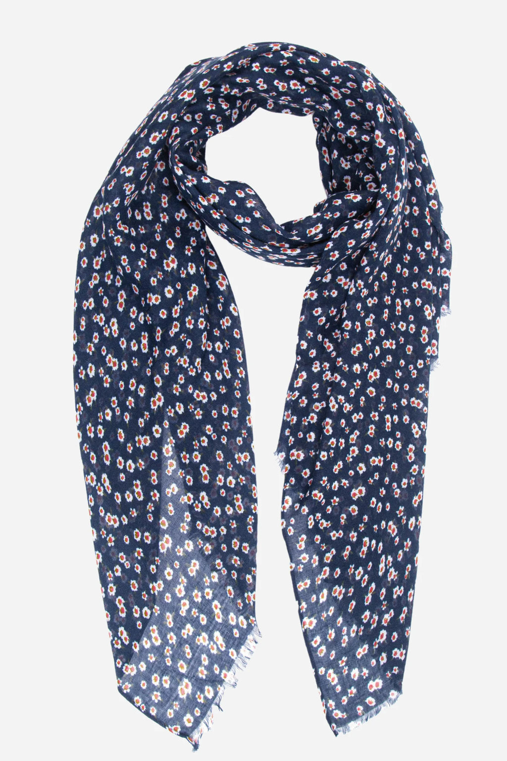 Navy Ditsy Floral Scarf