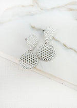 Envy Silver Textured Double Circle Earrings