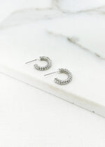 Envy Silver Diamante Hoop Earrings