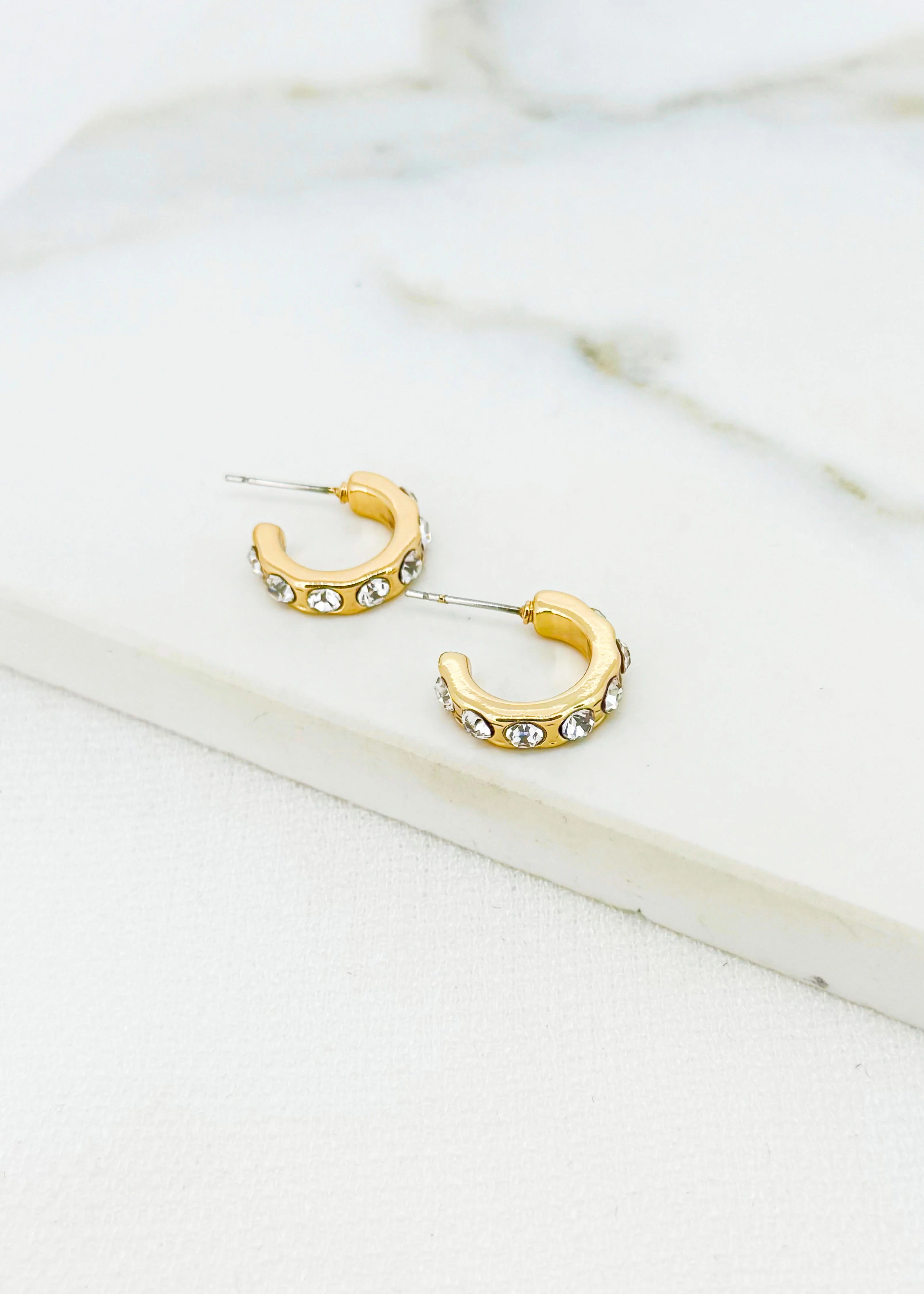 Envy Gold & Crystal Hoop Earrings