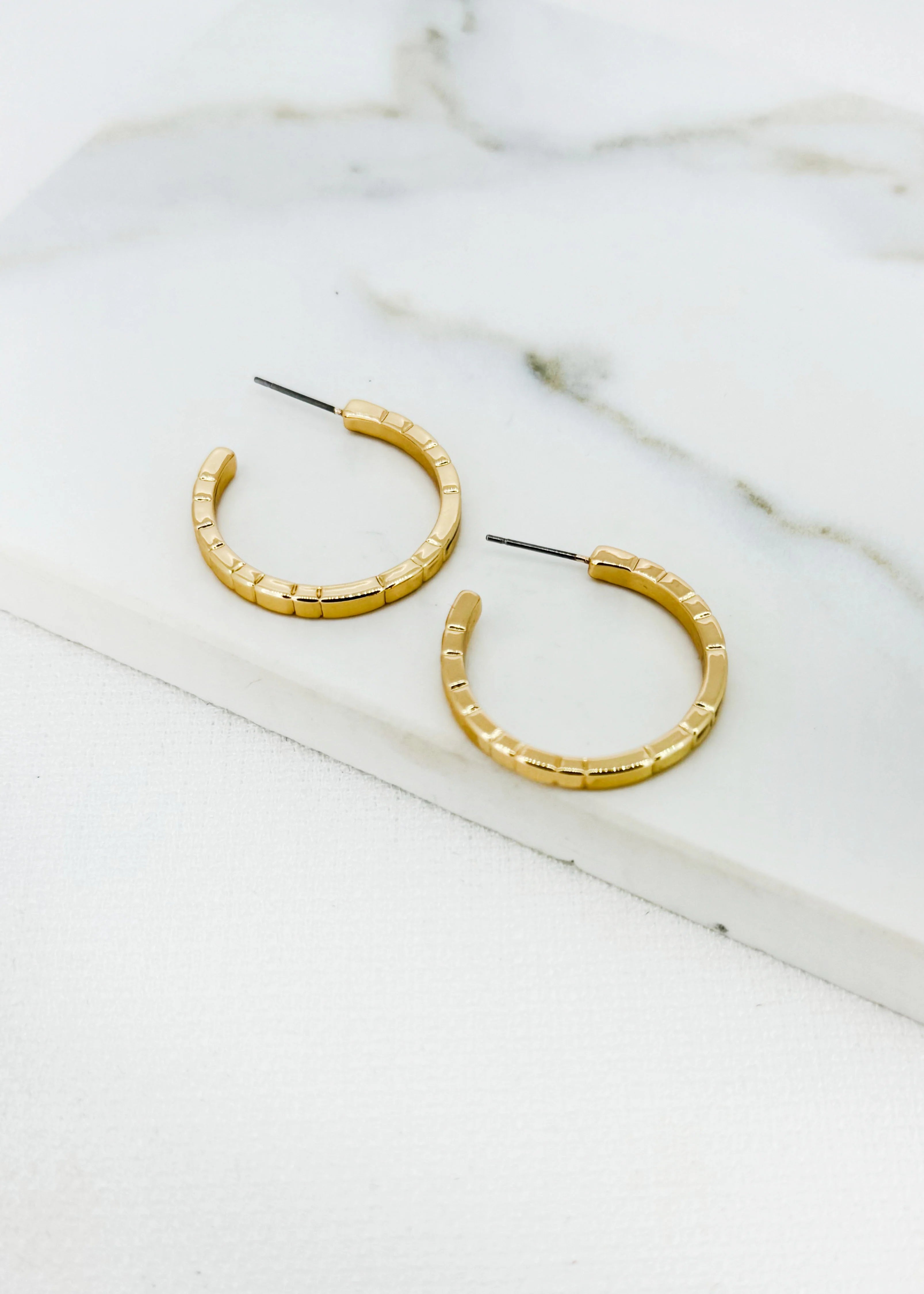 Envy Gold Textured Hoop Earrings