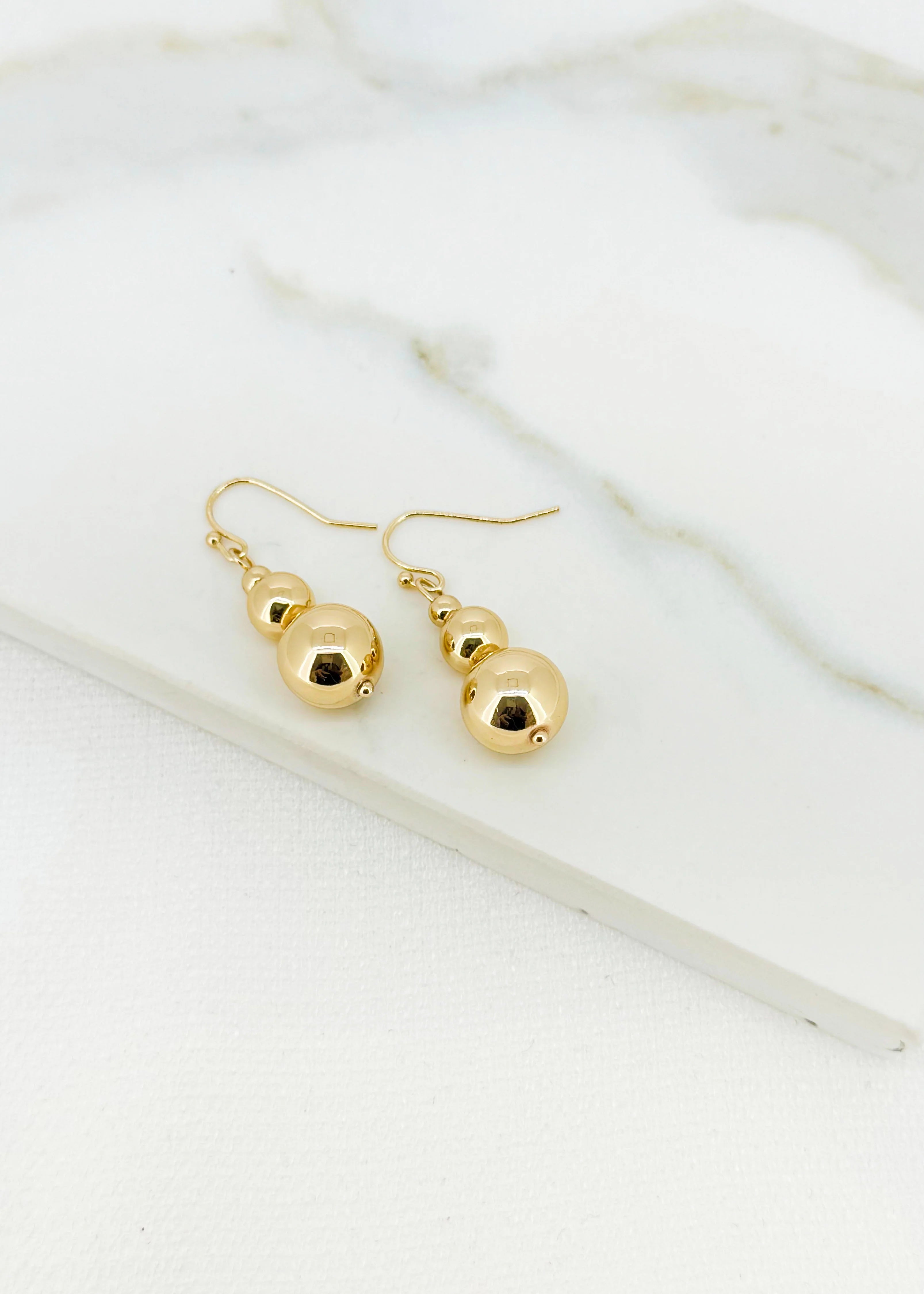 Envy Gold Balls Dropper Earring