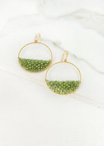 Envy Gold and Green Faceted Bead Circular Earring
