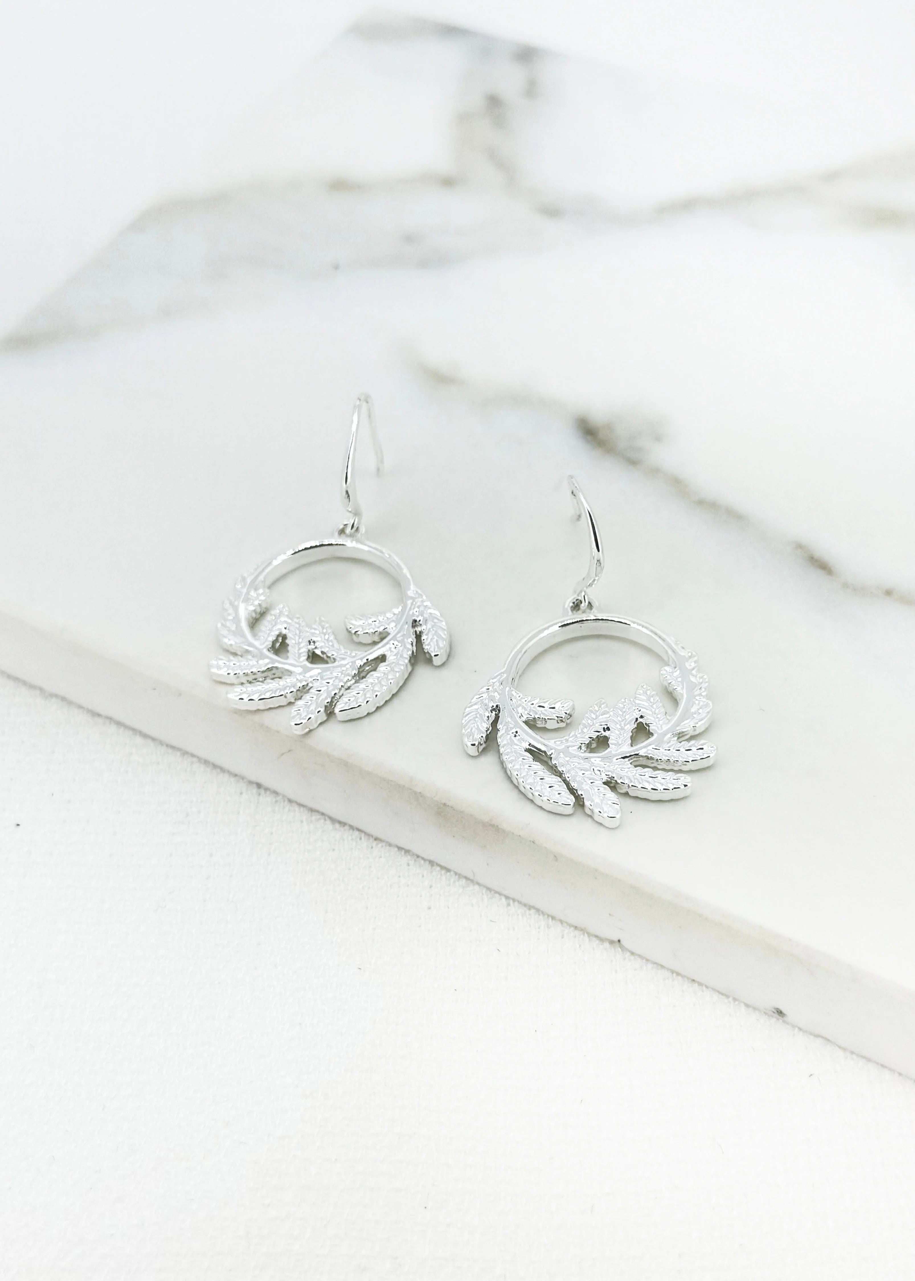 Envy Silver Leaf Earrings