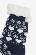 Navy Fair Isle Slipper Socks