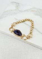 Envy Gold Stretch Bracelet with Grey Semi-Precious Stone