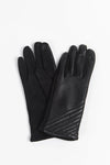 Black Diagonal Stitching Gloves