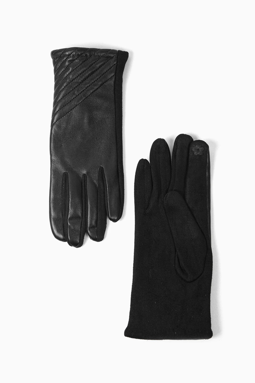 Black Diagonal Stitching Gloves
