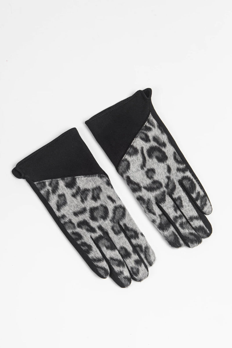 Black Leopard Print Gloves