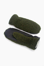 Khaki Borg Fleece Mittens