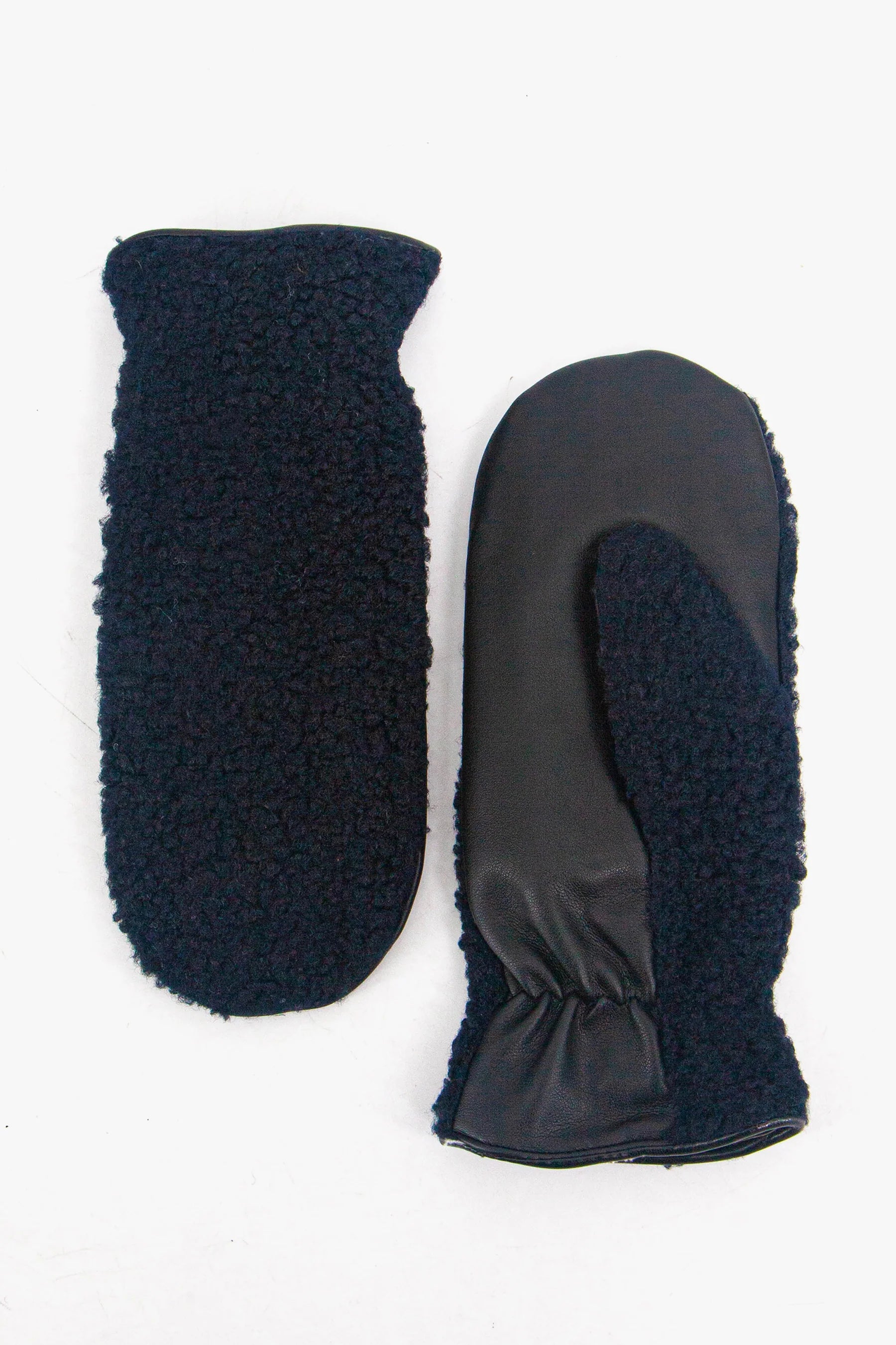 Navy Borg Fleece Mittens