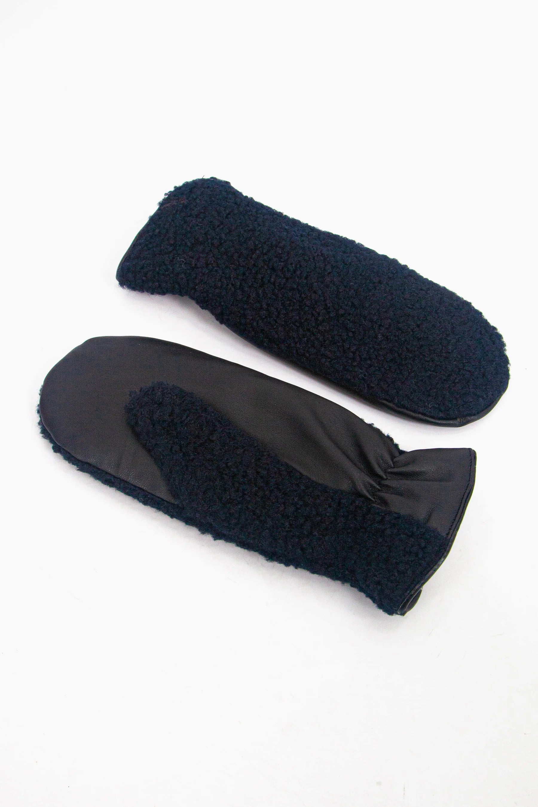 Navy Borg Fleece Mittens