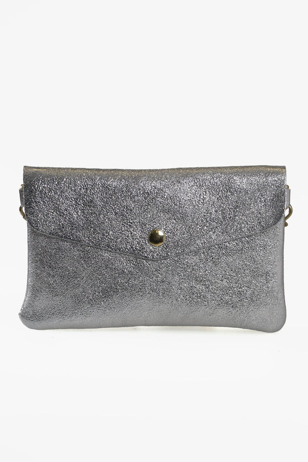 Silver Envelope Clutch Bag – No1 George Street - Main Image