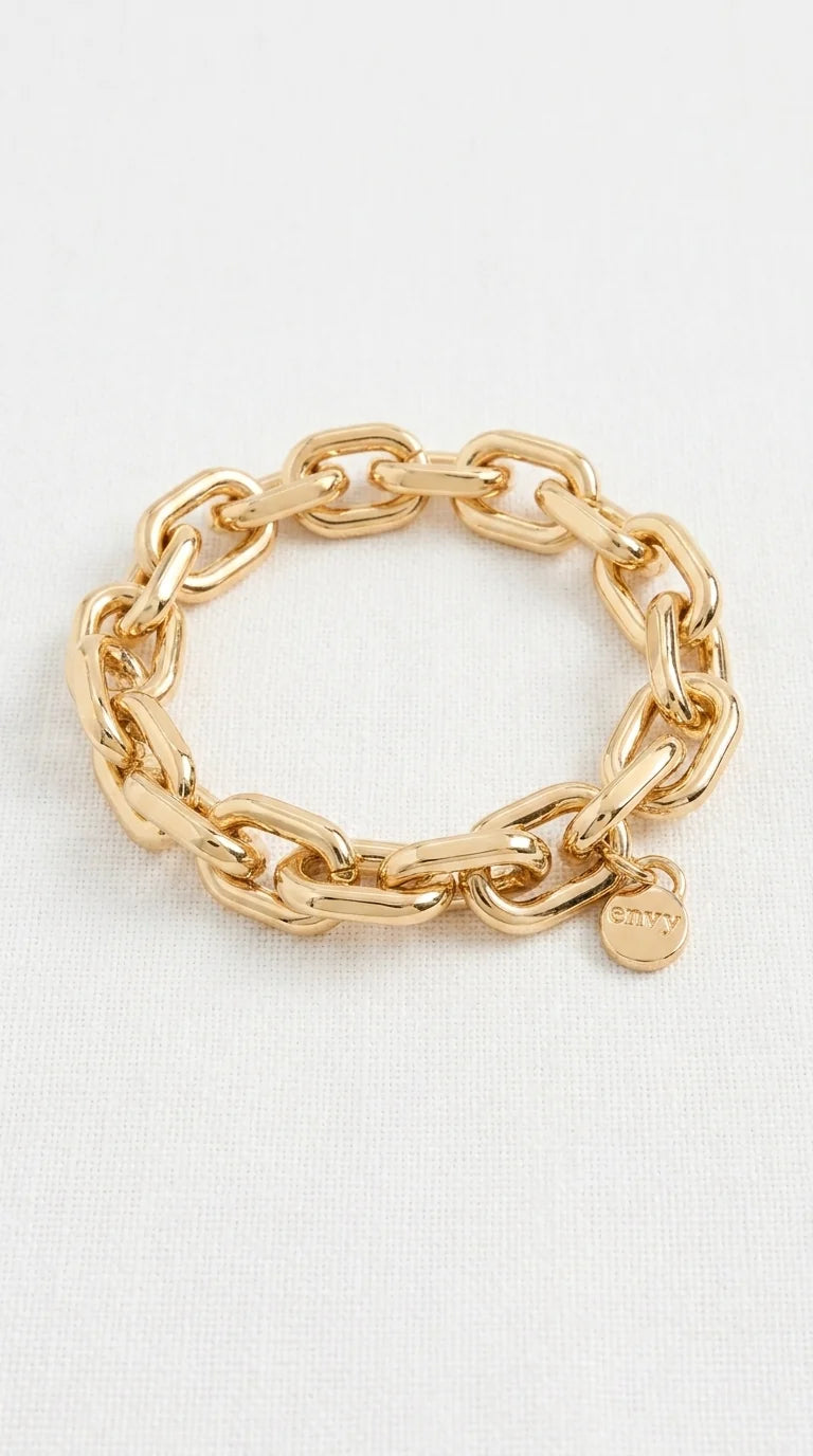 Gold elasticated link bracelet