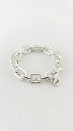 Silver elasticated link bracelet