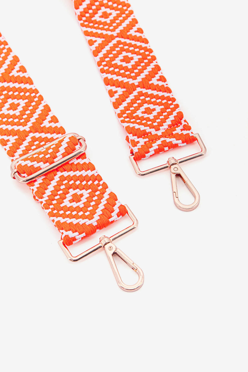 Neon Orange Woven Bag Strap