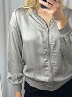 Sasha Satin Bomber Jacket Mink