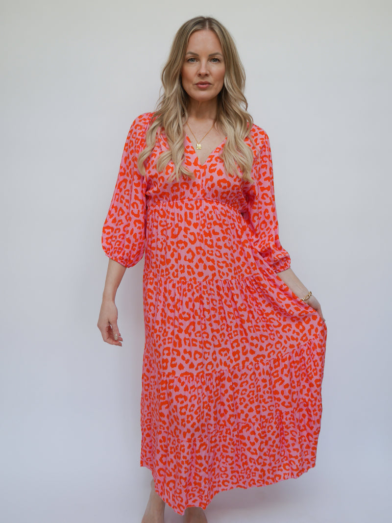Naomi Dress Pink & Orange