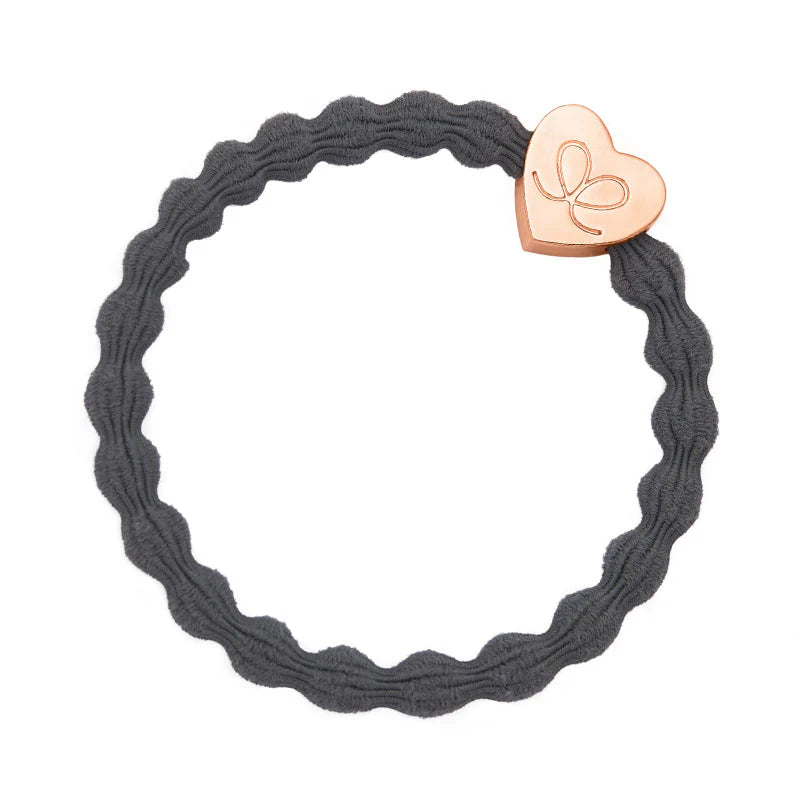 Rose Gold Heart Storm Grey Charm Hair Band