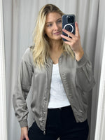 Sasha Satin Bomber Jacket Mink