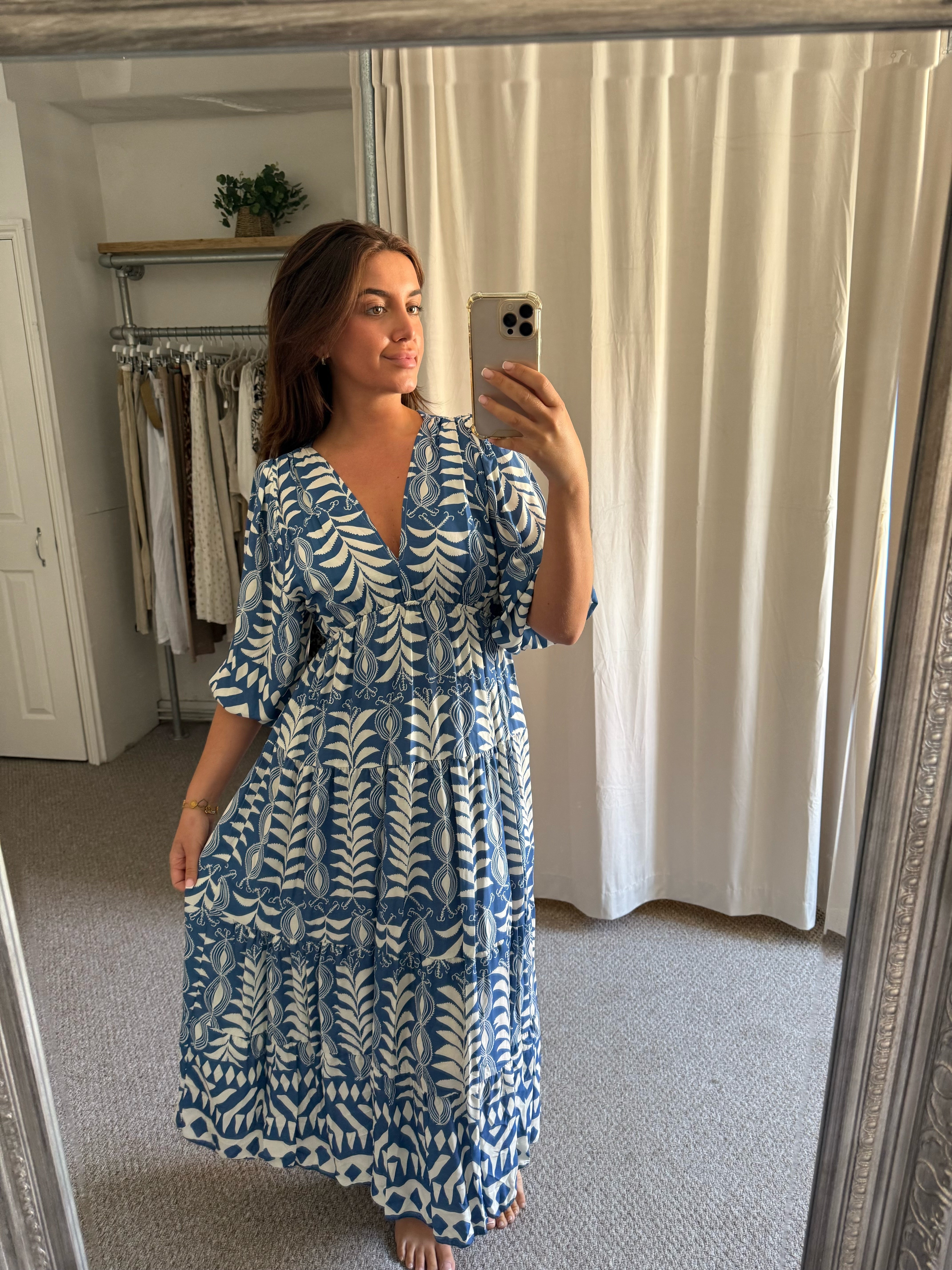 Erin Dress Denim Blue