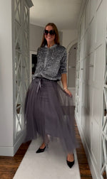 Stella Sequin Bomber Jacket Grey