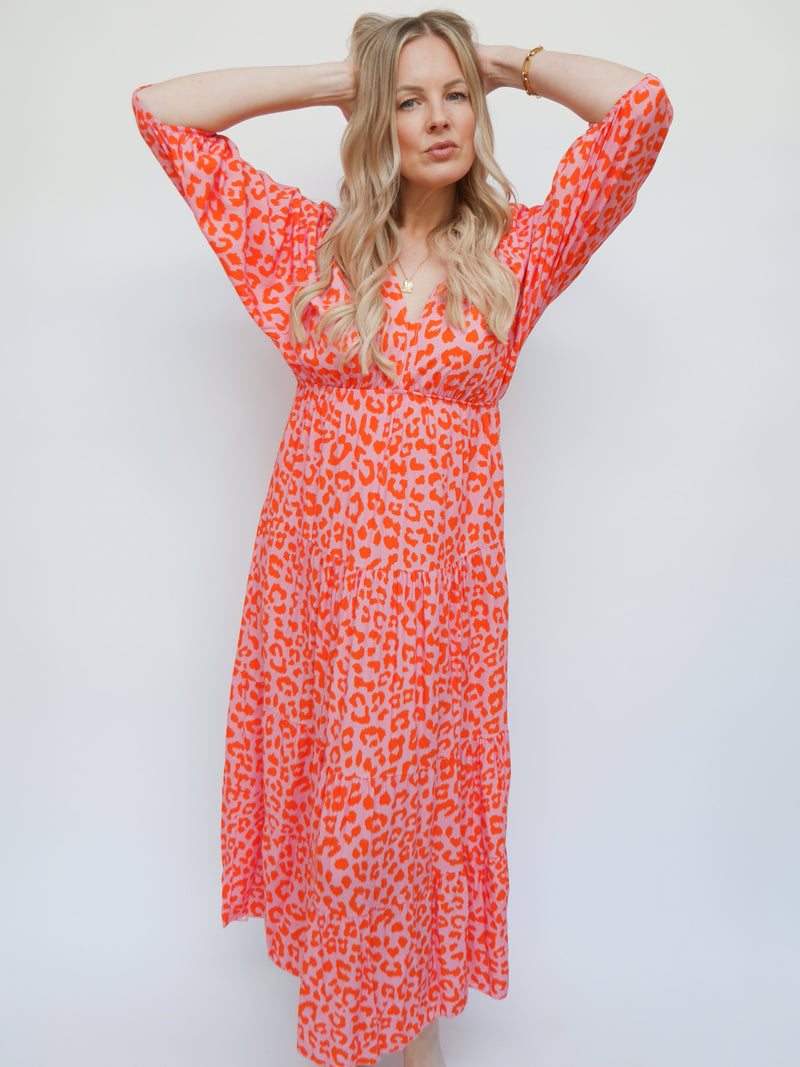 Naomi Dress Pink & Orange