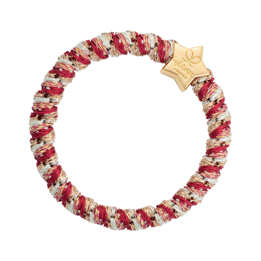 Gold Star Candy Cane Woven Charm Hair Band