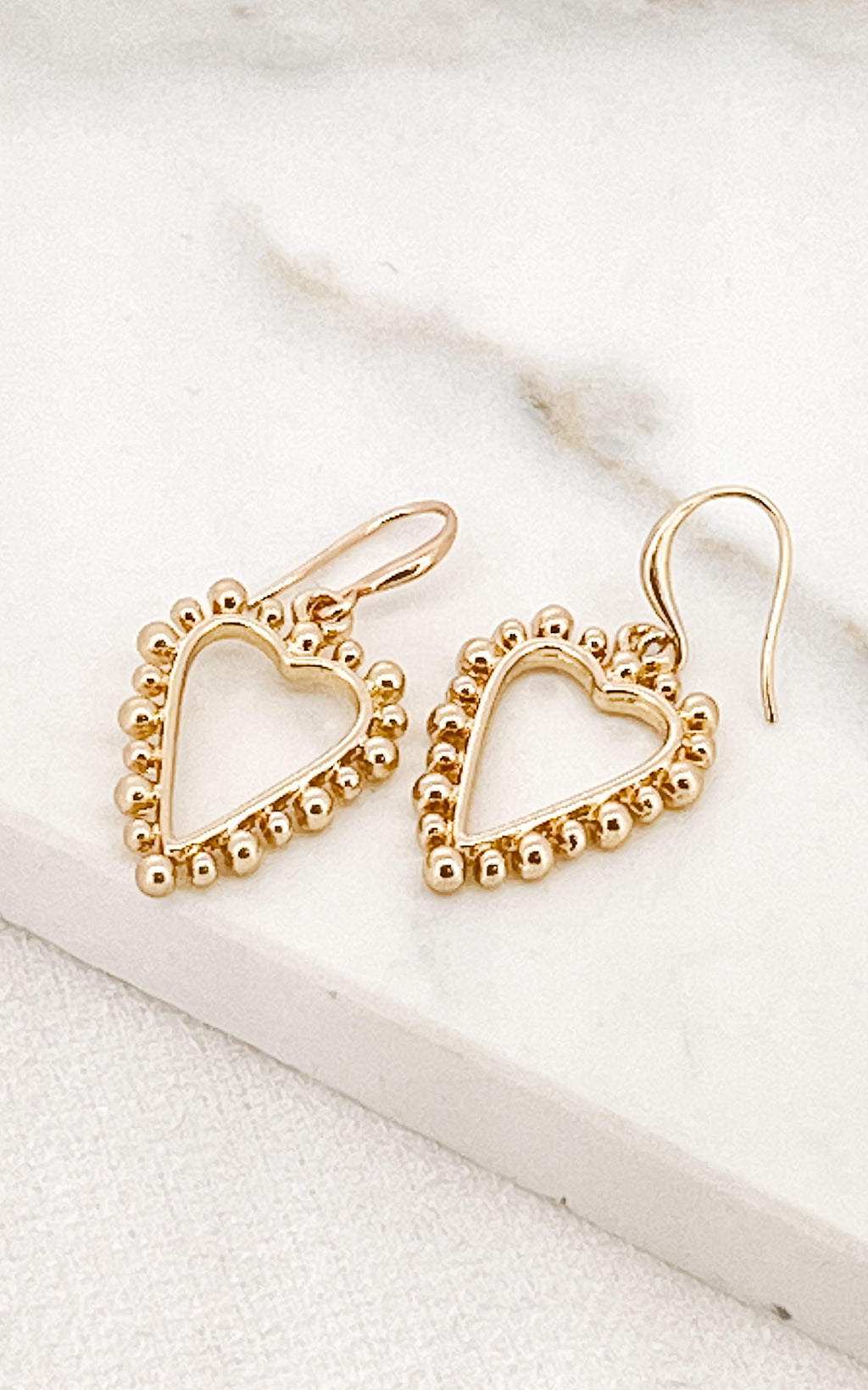 Envy Gold Heart & Bead Earrings