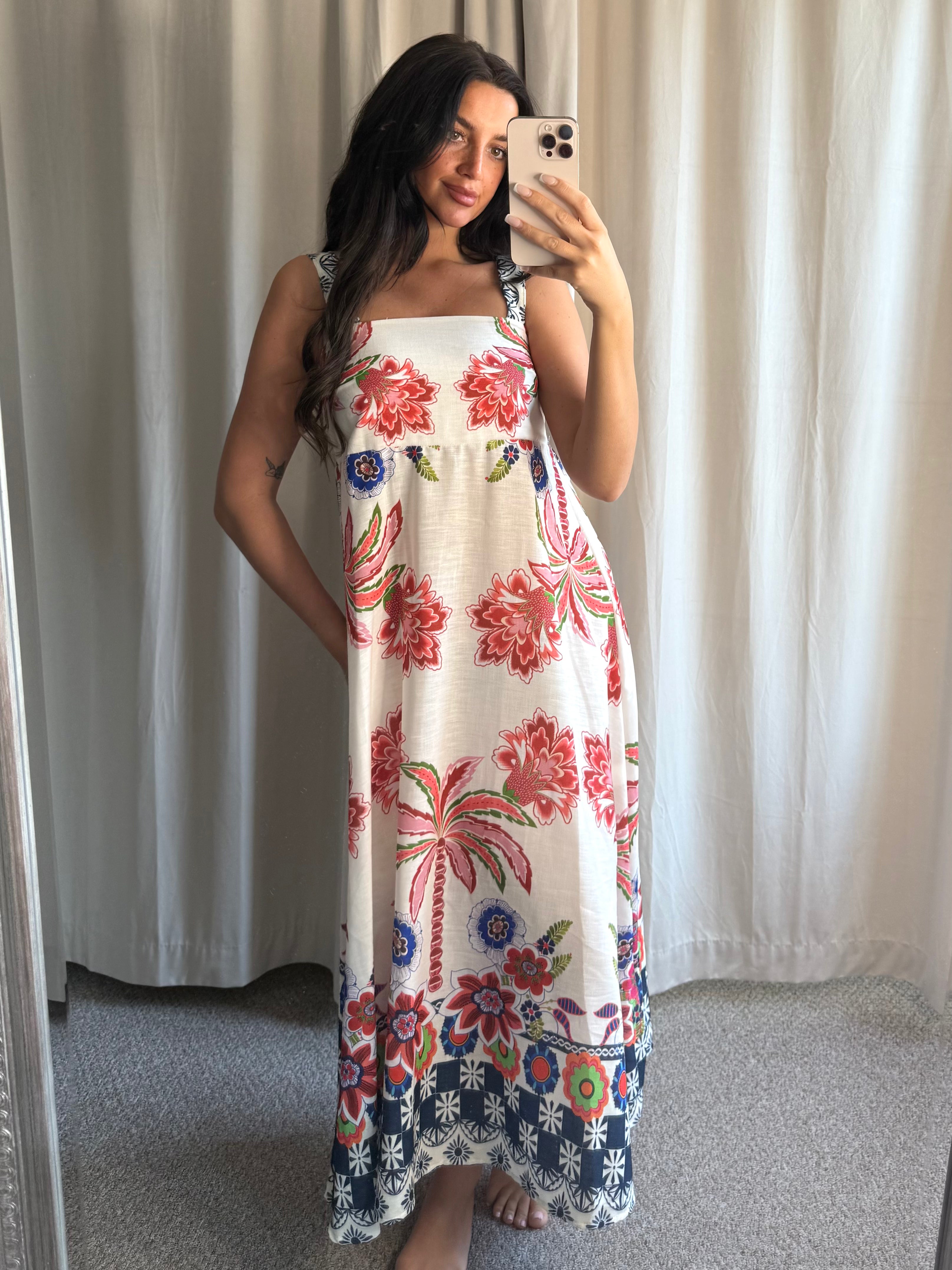 Bianca Sundress Navy & Red