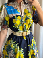 Capri Lemon Dress Navy