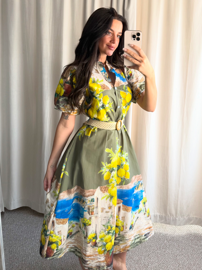 Capri Lemon Dress Khaki