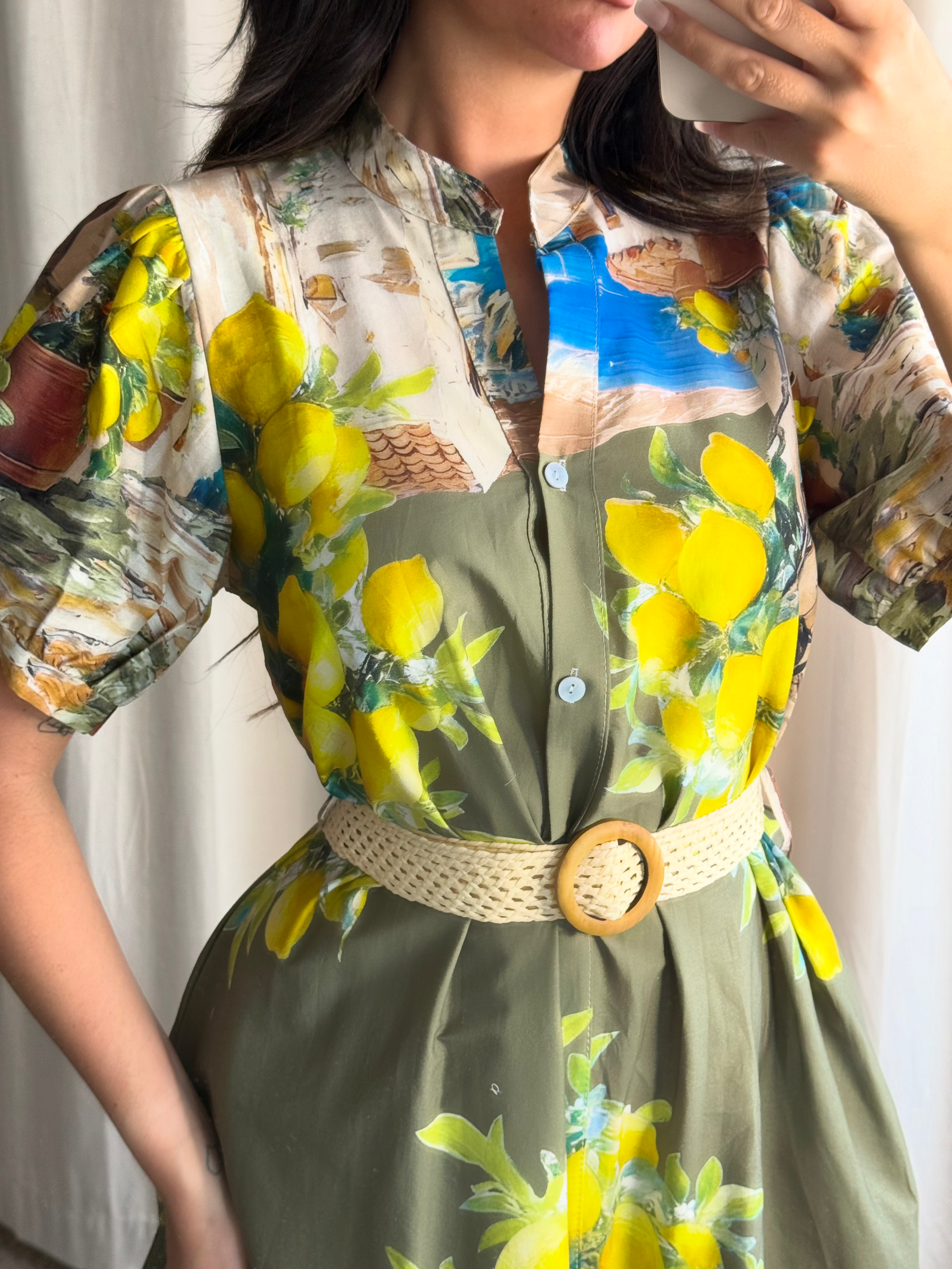 Capri Lemon Dress Khaki