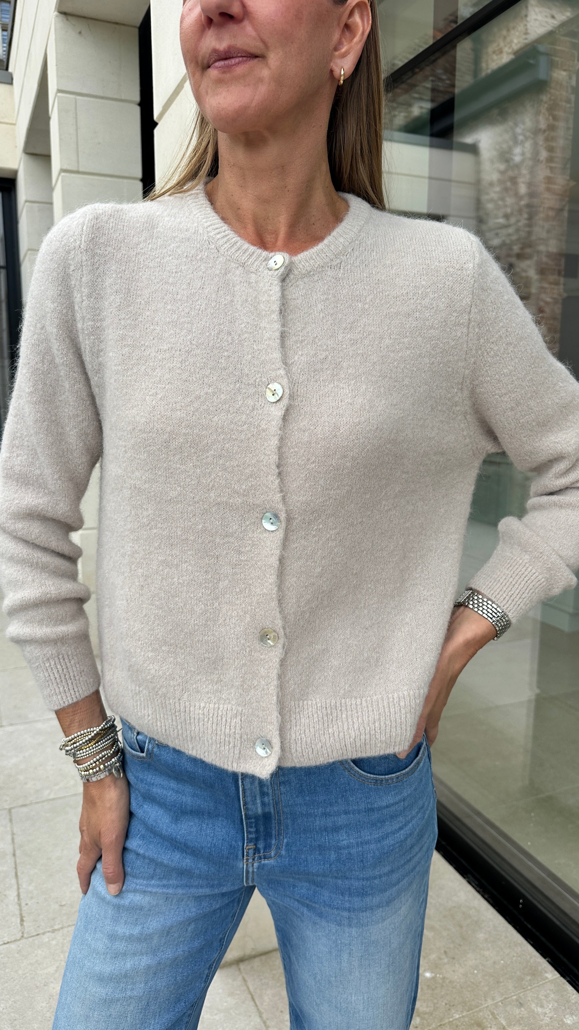 Mahon Alpaca Cardigan Stone