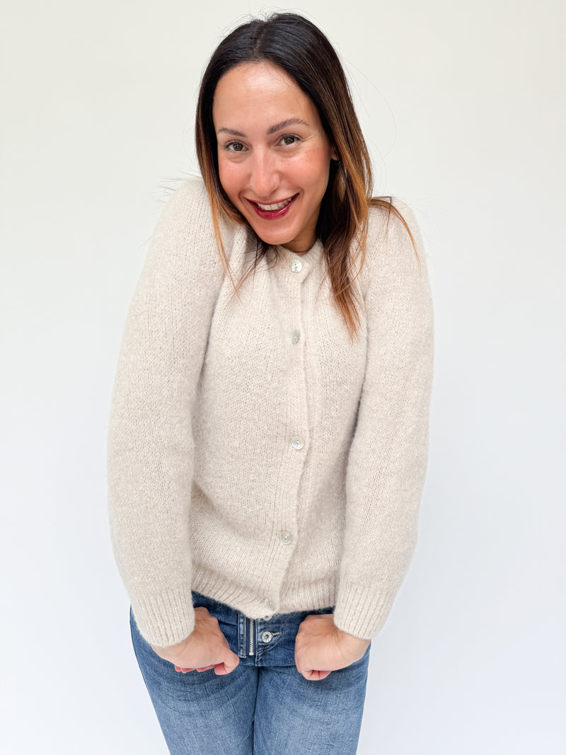 Clara Alpaca Cardigan Beige