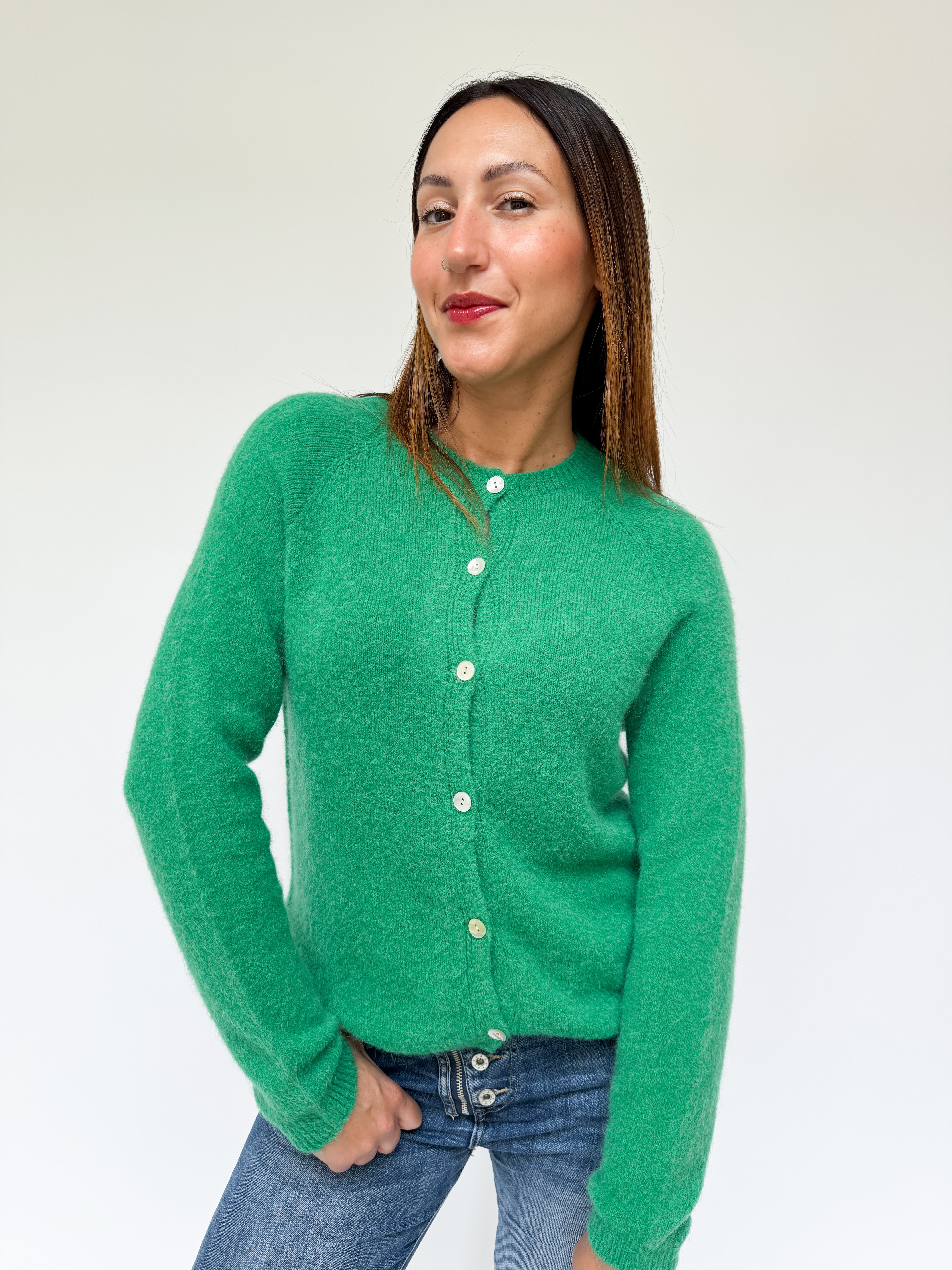 Beth Alpaca Cardigan Emerald