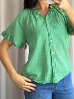 Coco Blouse Emerald Stripe