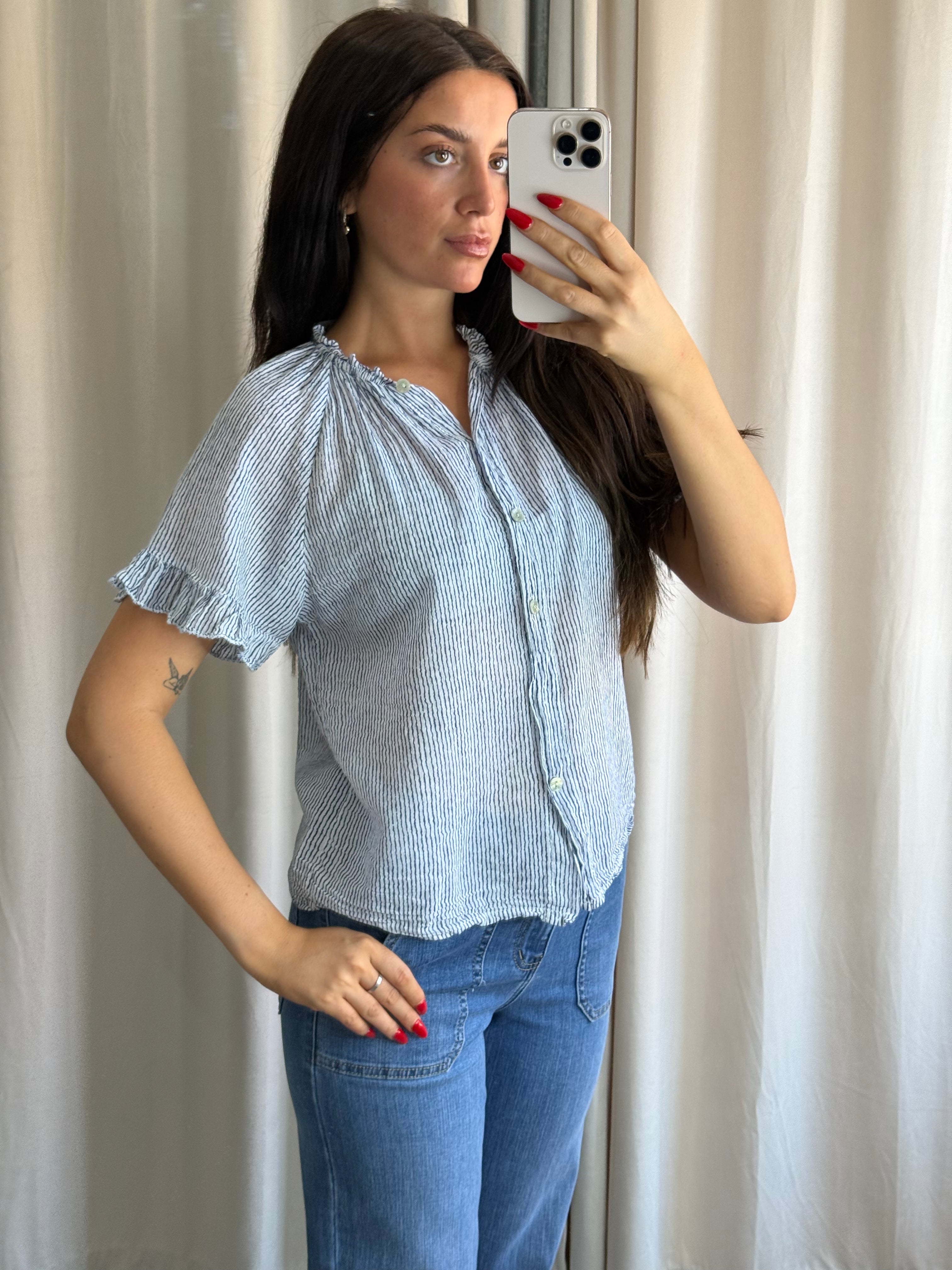 Coco Blouse Navy Stripe