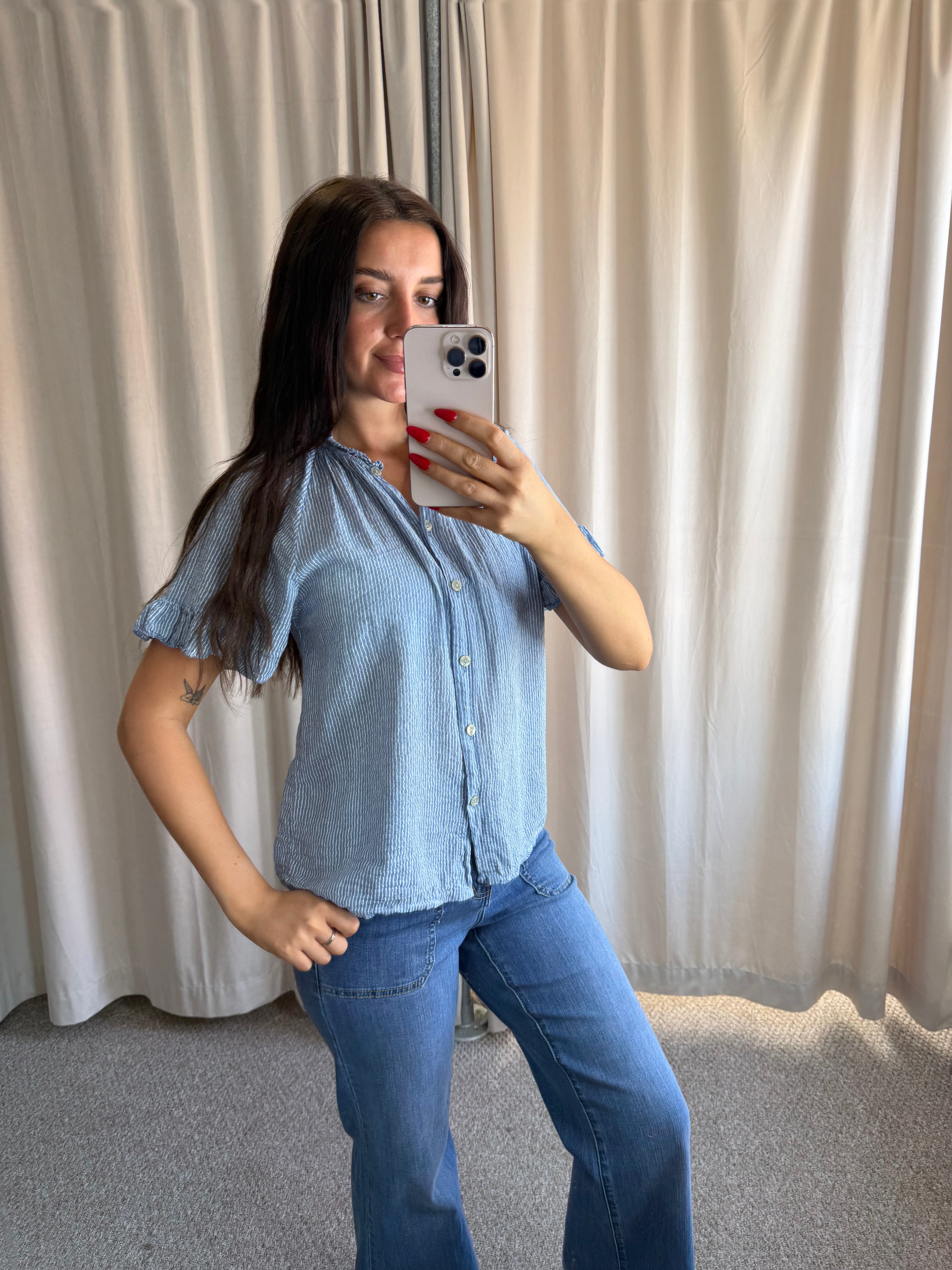 Coco Blouse Denim Stripe