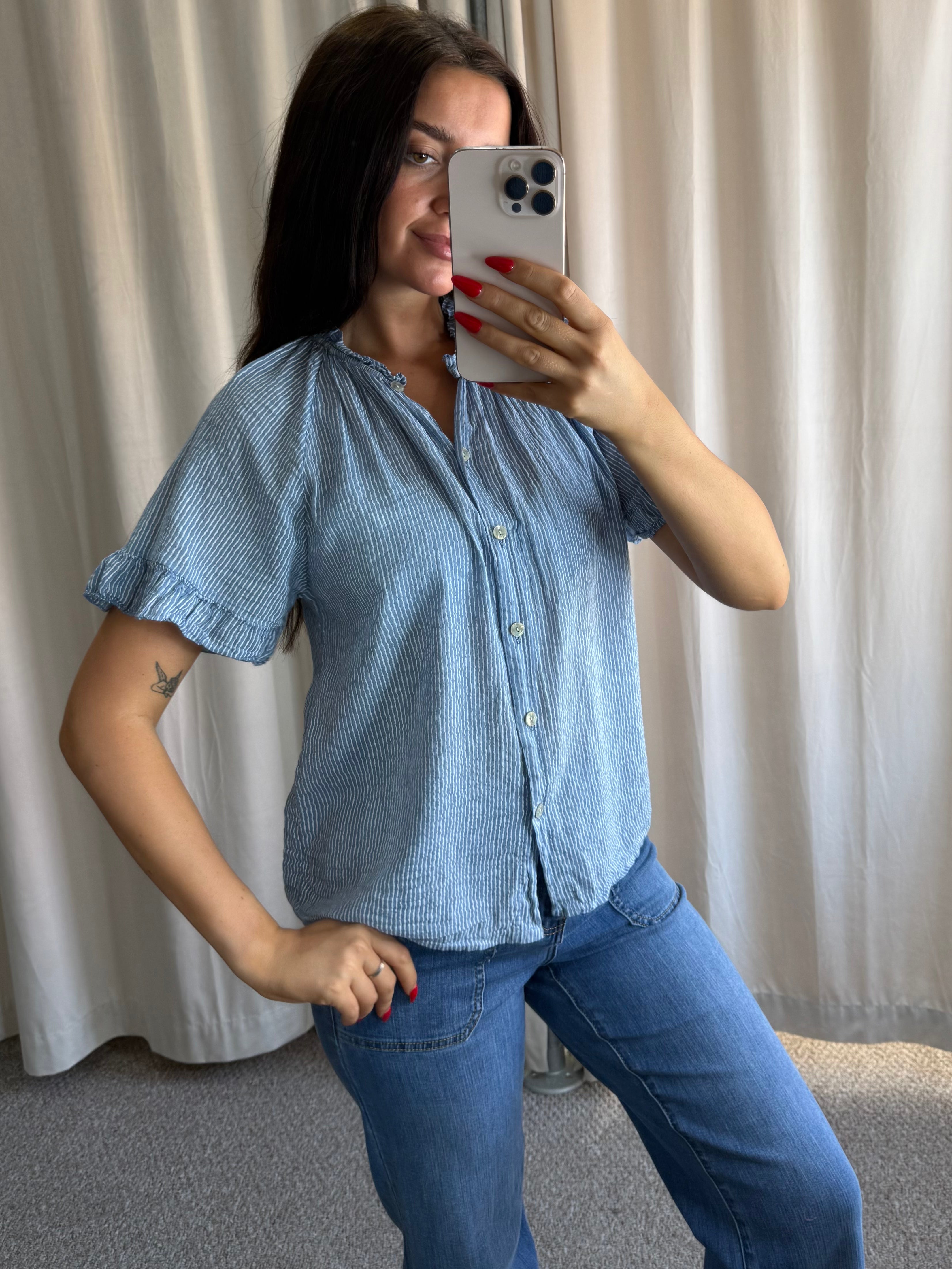Coco Blouse Denim Stripe