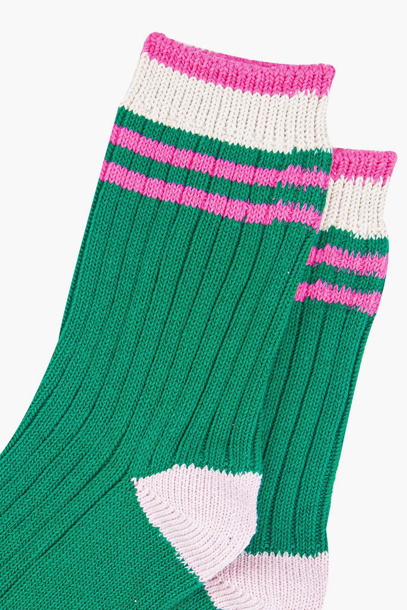 Green Varsity Stripe Socks