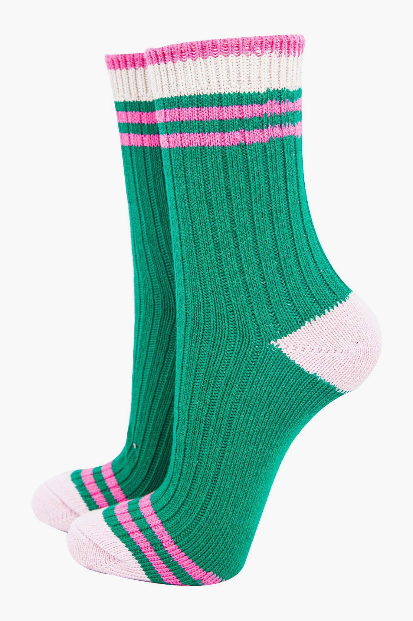 Green Varsity Stripe Socks
